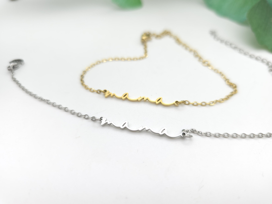 Preview: zartes Mama Armband Edelstahl